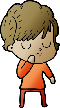 Bir insan tarafından çizilmiş karikatür kadın.