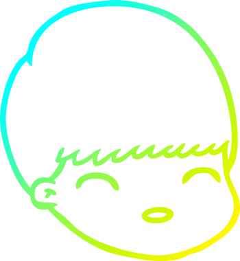 Bir insan tarafından çizilmiş bir çizgi film erkek yüzü çizimi.