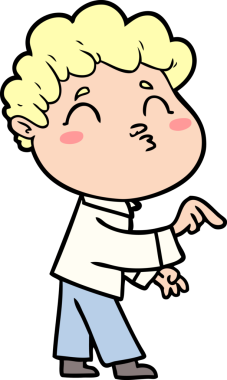 Çizgi film adamı somurtuyor Bir insan tarafından çizilmiş