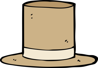 Bir insan tarafından çizilmiş eski bir şapka.