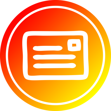 Bir insan tarafından çizilen sıcak gradyan bitiş ile zarf harfi dairesel simgesi