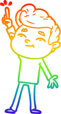 gökkuşağı gradyanı çizimi bir insan tarafından çizilmiş mutlu bir çizgi film adamı