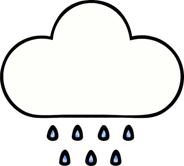 Bir insan tarafından çizilmiş bir yağmur bulutu çizgi filmi.