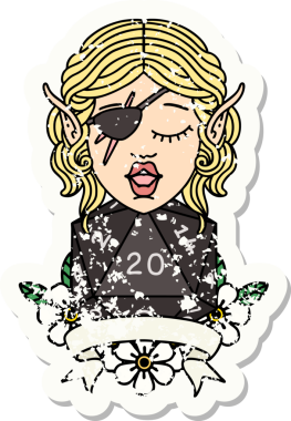 Retro Dövme Tarzı Bir insan tarafından çizilmiş doğal yirmilik zarlı düzenbaz karakter