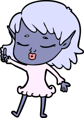 Bir insan tarafından çizilmiş güzel bir elf kızı.