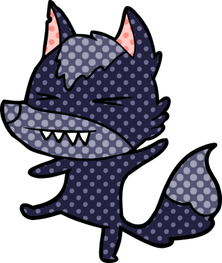 Bir insan tarafından çizilmiş kızgın kurt çizgi filmi.