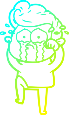 Bir insan tarafından çizilmiş ağlayan bir karikatür çizimi.