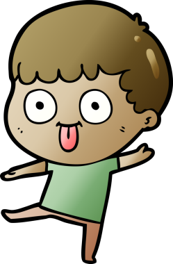 cartoon dumb kid drawn by a human