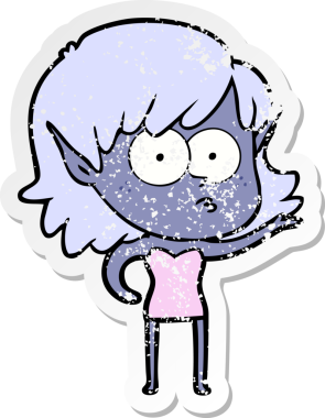 Bir karikatürün sıkıntılı çıkartması bir insan tarafından çizilmiş elf kızı şok etti.