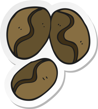 Bir insan tarafından çizilmiş kahve çekirdekleri.