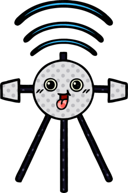 Bir insan tarafından çizilmiş bir uydunun çizgi roman tarzı