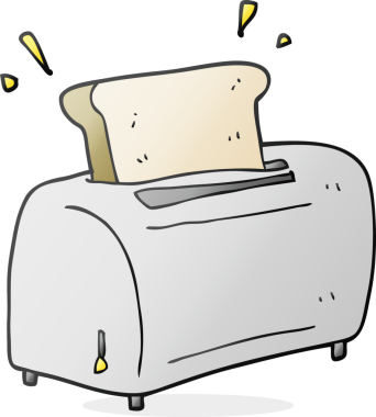 Bir insan tarafından çizilmiş karikatür tost makinesi.