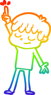 gökkuşağı gradyan çizgi çizimi bir insan tarafından çizilmiş mutlu bir çocuk