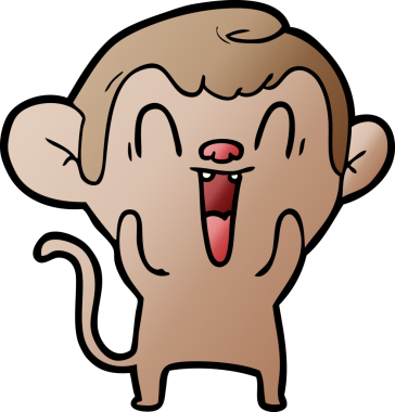 Bir insan tarafından çizilmiş gülen maymun çizgi filmi