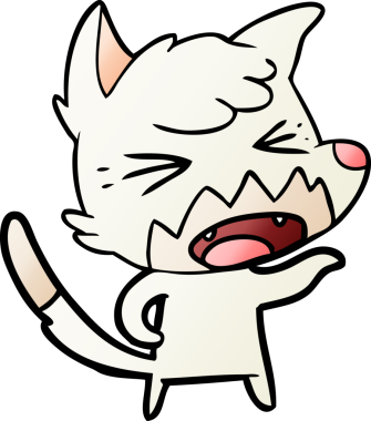 Bir insan tarafından çizilmiş kızgın çizgi film tilkisi.