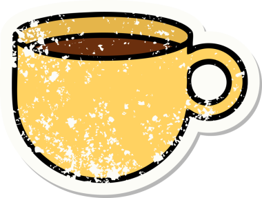 Bir insan tarafından çizilmiş geleneksel kahve tarzında depresif bir etiket dövmesi.