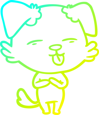 Bir insan tarafından çizilmiş bir çizgi film köpeğinin soğuk çizgi çizimi.