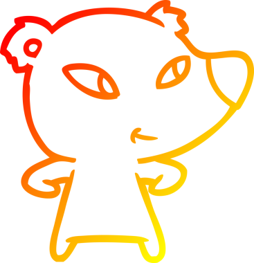 Bir insan tarafından çizilmiş sevimli bir ayının sıcak çizgi çizgisi.