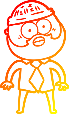 Bir insan tarafından çizilmiş sakallı bir adamın sıcak çizgi çizimi.