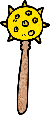 Bir insan tarafından çizilmiş ortaçağ topuzu karalaması.