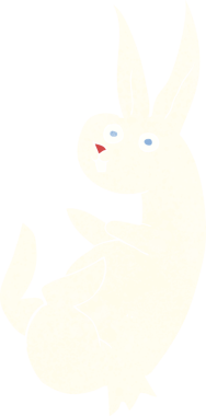 Bir insan tarafından çizilmiş şirin çizgi film tavşanı.