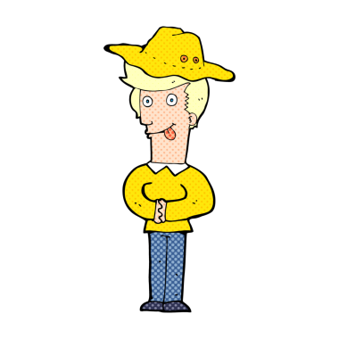 Bir insan tarafından çizilmiş çizgi film şapkası.