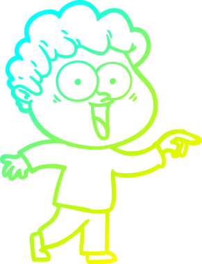 Bir insan tarafından çizilmiş mutlu bir adamın soğuk çizgi çizimi.