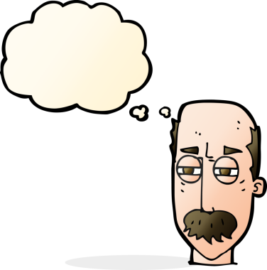 Bir insan tarafından çizilen düşünce baloncuğuyla yaşlı bir adamı sinirlendiren çizgi film.