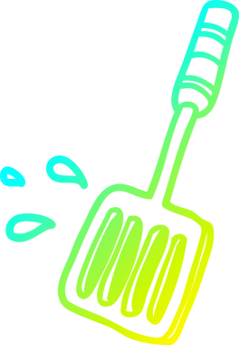 Bir insan tarafından çizilmiş bir mutfak spatula aracının soğuk gradyan çizimi