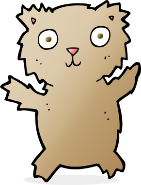 Bir insan tarafından çizilmiş oyuncak ayı.