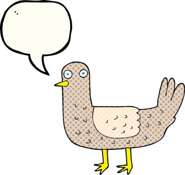 Bir insan tarafından çizilmiş serbest çizilmiş çizgi roman konuşma balonu çizgi film kuşu