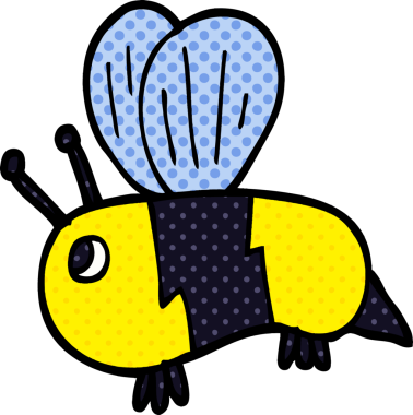 Bir insan tarafından çizilmiş karalama şişman arı