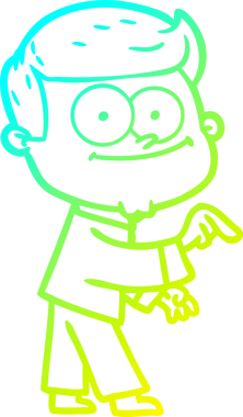 Bir insan tarafından çizilmiş mutlu bir adamın soğuk çizgi çizimi.