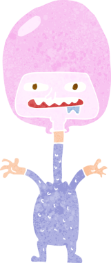 Bir insan tarafından çizilmiş uzaylı çizgi filmi.