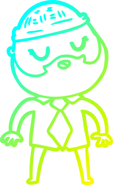 Bir insan tarafından çizilmiş sakallı sevimli bir çizgi film karakteri çizimi.