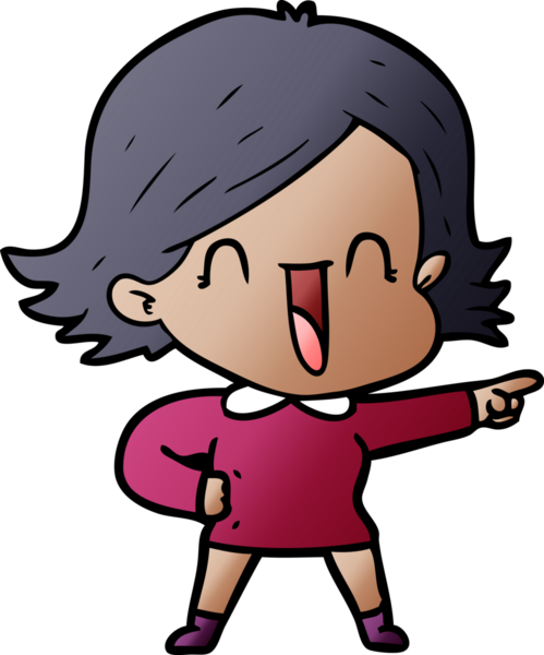 Bir insan tarafından çizilmiş gülen kadın çizgi filmi.