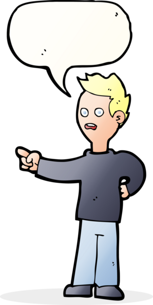 Bir insan tarafından çizilmiş konuşma balonuyla işaret eden karikatür şoku.