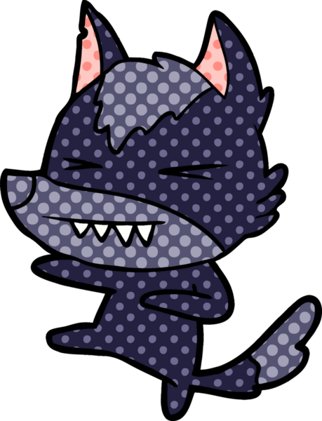 Bir insan tarafından çizilmiş kızgın kurt çizgi filmi.