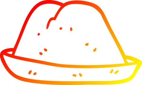 Bir insan tarafından çizilmiş çizgi film şapkasının sıcak çizgi çizimi