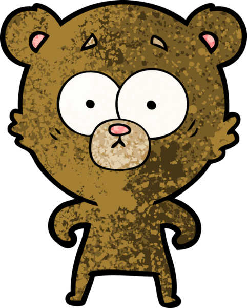 Bir insan tarafından çizilmiş sürpriz ayı karikatürü