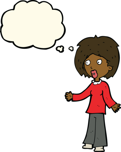 Bir insan tarafından çizilmiş düşünce balonlu bir karikatür.