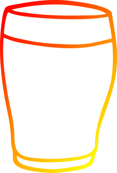 Bir insan tarafından çizilen bira bardağının sıcak gradyan çizimi