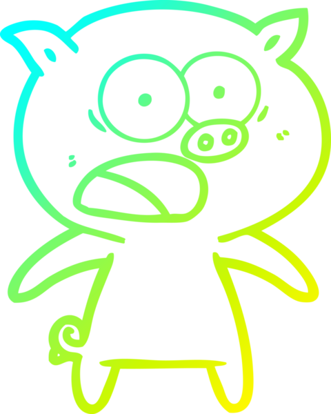 Bir insan tarafından çizilmiş bağıran domuz çizgi filmi çizimi.