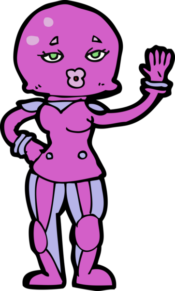 Bir insan tarafından çizilmiş bir kadın astronot.