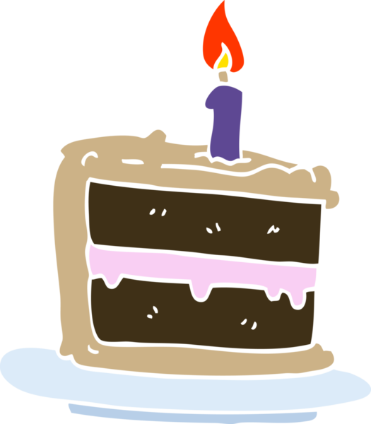 Bir insan tarafından çizilmiş karalama doğum günü pastası.