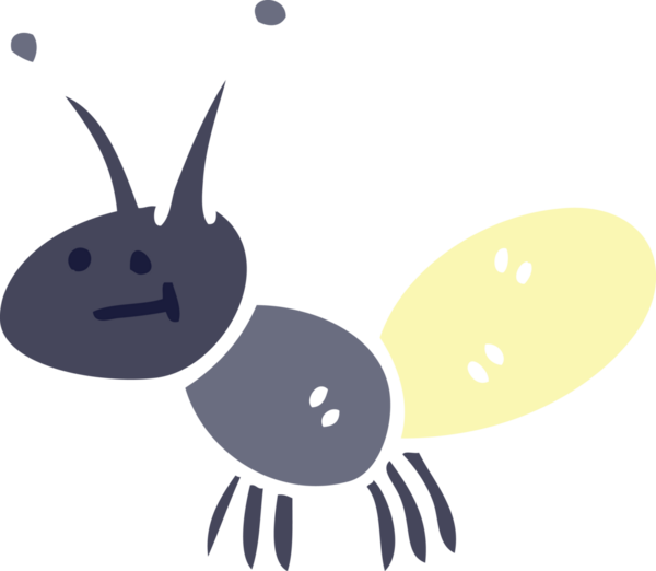 Bir insan tarafından çizilmiş garip çizgi film ışık böceği.