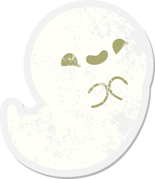 Bir insan tarafından çizilmiş mutlu cadılar bayramı hayalet grunge çıkartması