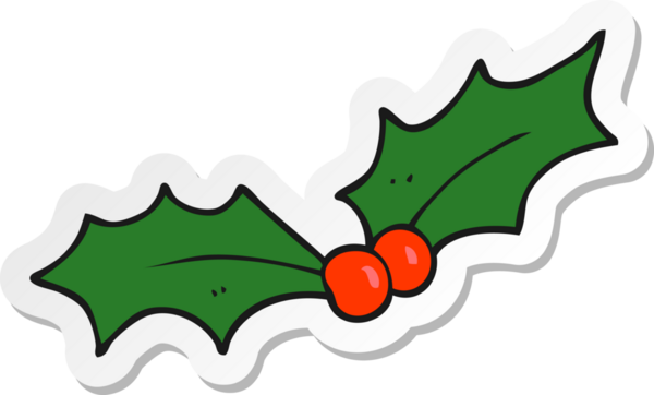 Bir insan tarafından çizilmiş Noel karikatürü çıkartması.