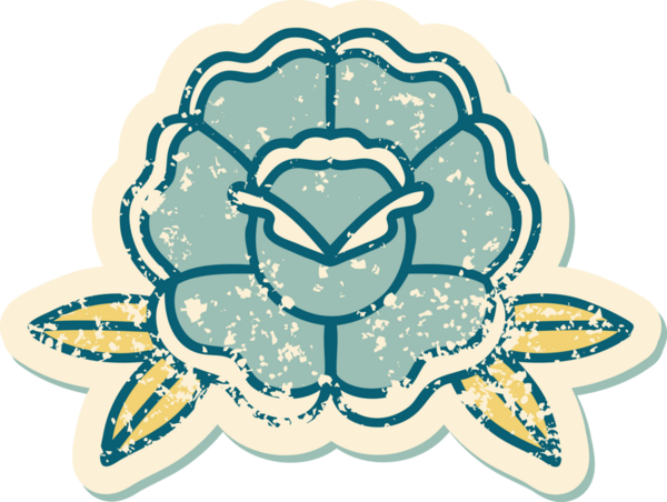 Bir insan tarafından çizilmiş bir çiçeğin sembolik dövmesi.