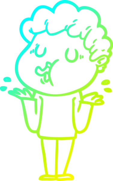 Bir insan tarafından çizilmiş bir çizgi film karakterinin çizimi.